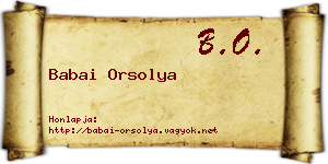 Babai Orsolya névjegykártya