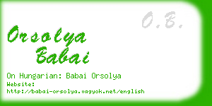 orsolya babai business card